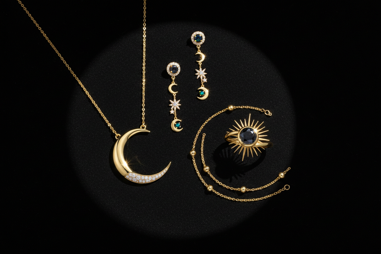 faca um conjunto de joias Eclipse Gold