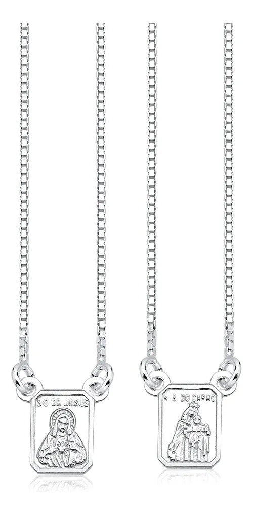 Escapulário Prata 925 Legítima Nossa Senhora 60cm
