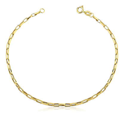Pulseira Masculina De Ouro 18k Elo Alongado Em Comprimento 21 cm Cor Amarelo